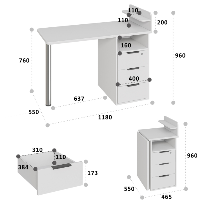 Прямые, Стол письменный С-405