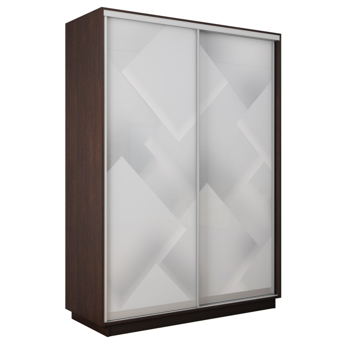 Шкафы-купе 2-х дверные, Шкаф-купе Экспресс 2-х дверный Фотопечать Квадрат Стекла 140х45х220