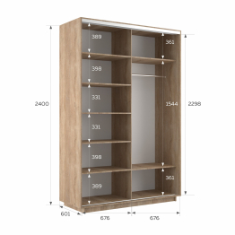 Шкаф-купе Экспресс 2-х дверный Фотопечать Ленты Стекла 140х60х240