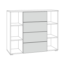 Комод Остин 16.221, белая шагрень, дуб золотой крафт