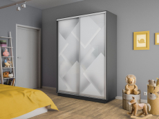 Шкафы-купе 2-х дверные, Шкаф-купе Экспресс 2-х дверный Фотопечать Квадрат Стекла 140х60х220