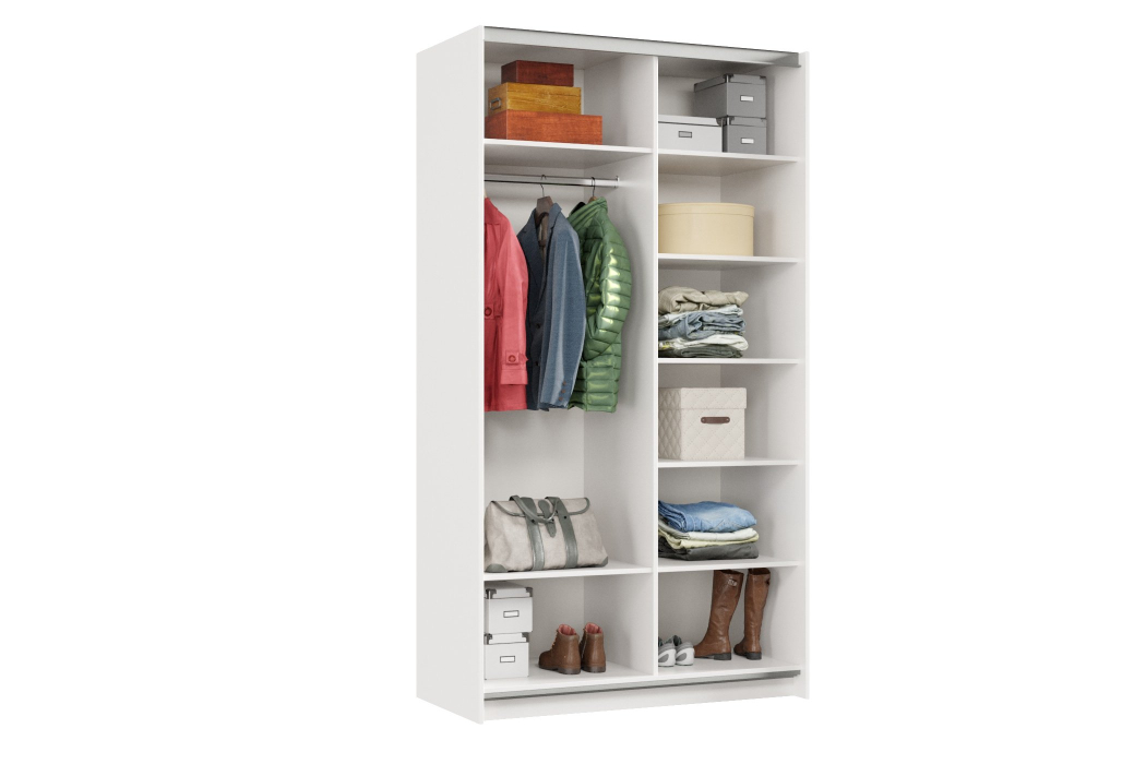 Шкафы-купе 2-х дверные, Шкаф-купе Smart 1224 2х дверный (фасады ЛДСП) профиль серебро