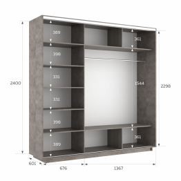 Шкаф-купе Экспресс 3-х дверный Фотопечать Ленты Стекла 210х60х240