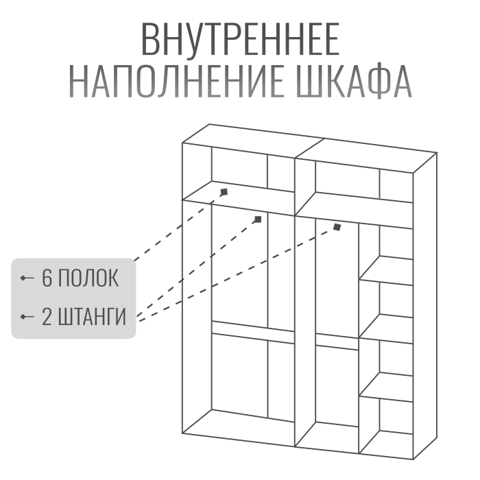 Шкафы распашные, Шкаф Болонья в спальню 4-х дверный