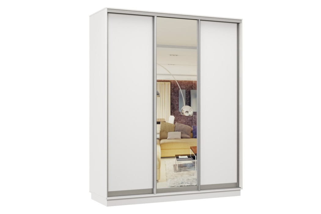 Шкафы-купе 3-х дверные, Шкаф-купе Премьер Лайт 43 (02;01;02) трехдверный