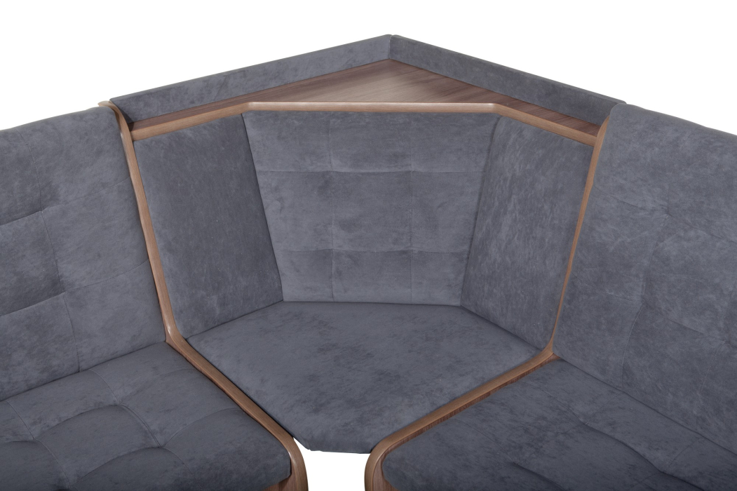 Кухонные уголки, Кухонный уголок Стиль 1Л (со столом СТ-2У) Ясень шимо темный / велюр