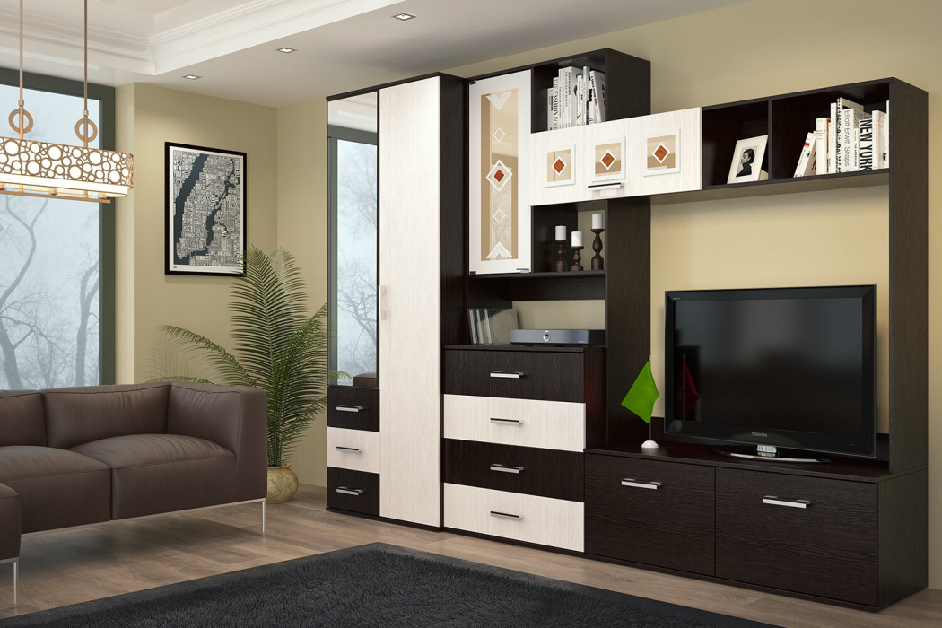 Стенки для гостиной, Гостиная модульная Белла Комплект 1