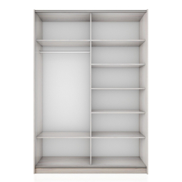 Шкаф-купе Прайм 2-х дверный ДСП/Стекло белое/Доводчики 160х57х230