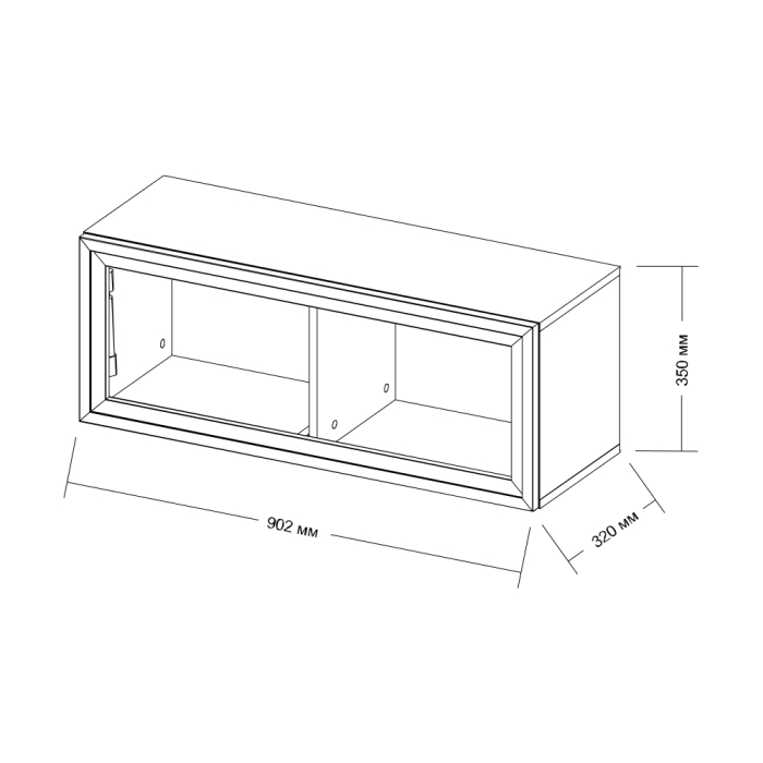 В гостиную, Шкаф навесной горизонтальный со стеклом Шарлиз