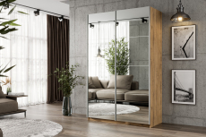 Шкафы-купе 2-х дверные, Шкаф-купе Smart 1424 2х дверный (фасады зеркало) профиль серебро