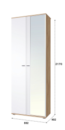 Шкаф для одежды Эмилия ЭЛ-13К комбинированный