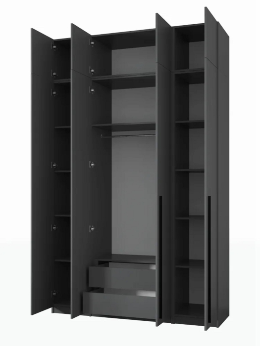 Шкафы, Шкаф для одежды распашной с ящиками 4-х дверный с антресолью, София, 2600х1600х520 мм