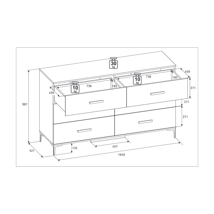 Комоды, Комод с ящиками Кара 4