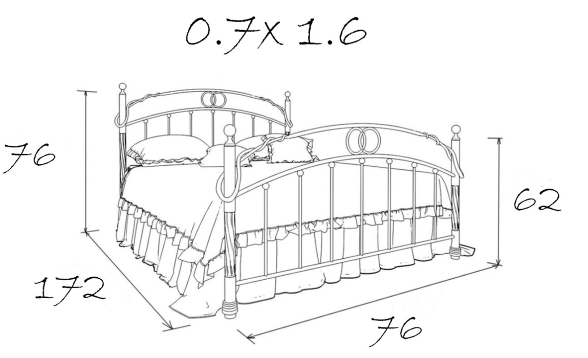 Кровати одноярусные, Детская металлическая кровать Мадлен