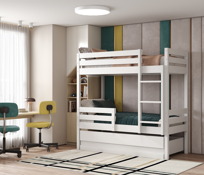 Кровати, Кровать двухъярусная Юниор 90*200, массив