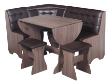 Кухонные уголки, Кухонный уголок Стиль 1Л (со столом СТ-2У) Ясень шимо темный / экокожа