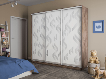 Шкаф-купе Экспресс 3-х дверный Фотопечать Ленты Стекла 180х60х220