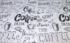 Стеновые панели из АБС-пластика, Кухонный фартук Кофе hot 2000x600x1.5 мм глянец