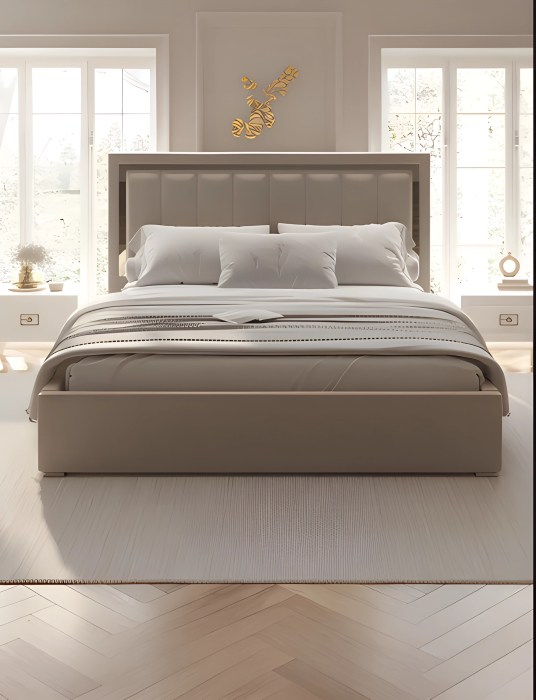 Мягкая кровать, Кровать Валенсия с подъемным механизмом 160х200 см велюр, серебро