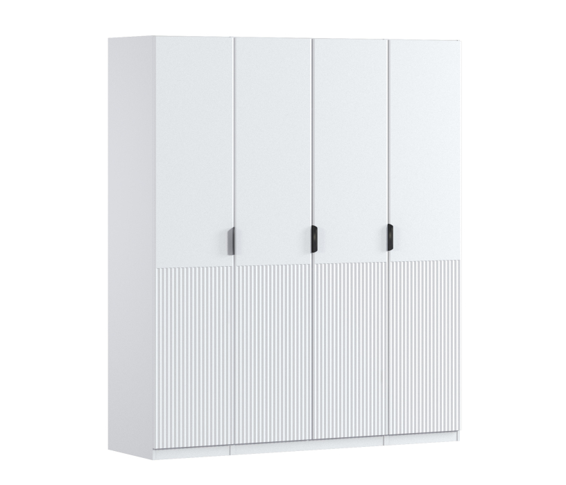 Для одежды, Шкаф четырехдверный Макс 2000 мм, вариант №2 (ЛДСП/МДФ)