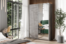 Шкафы-купе 2-х дверные, Шкаф-купе Smart 1222 2х дверный (фасады ЛДСП,зеркало) профиль серебро