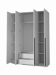 Шкаф для одежды распашной с ящиками 4-х дверный, София, 2200х1600х520 мм