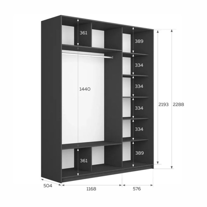 Шкафы-купе 3-х дверные, Шкаф-купе Прайм 3-х дверный Стекла пудра/Доводчики 210х57х230
