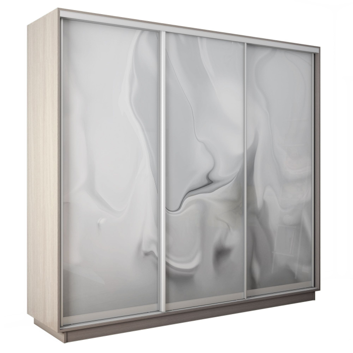 Шкафы-купе 3-х дверные, Шкаф-купе Экспресс 3-х дверный Фотопечать Шелк Стекла 180х45х240