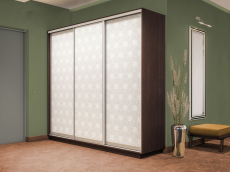 Шкафы-купе 3-х дверные, Шкаф-купе Экспресс 3-х дверный Фотопечать Калейдоскоп Стекла 210х60х240