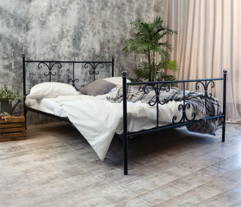 Кованые кровати, Кованая кровать Симона 1.4 с двумя спинками