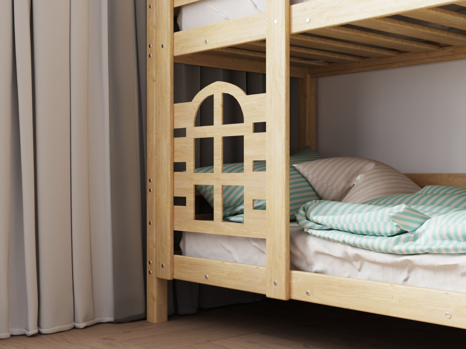 Детские кровати, Двухъярусная кровать домик Бэби люкс 70х190