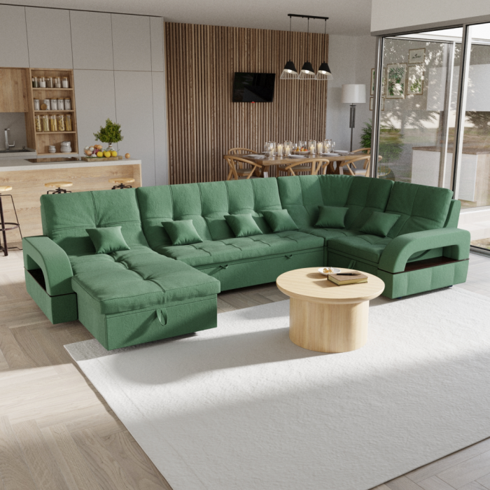 Диваны угловые в гостиную, П-образный диван Майами-4 ППУ, велюр