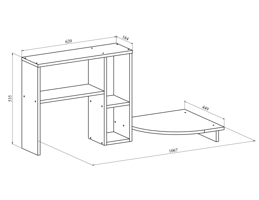 Угловые компьютерные столы, Стол компьютерный С-237 с полкой СЕ-237
