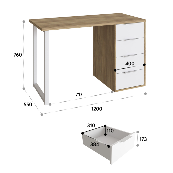Прямые, Стол письменный С-410