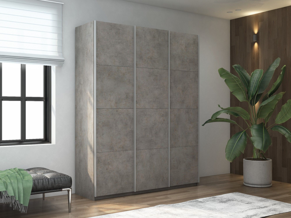 Шкафы-купе 3-х дверные, Шкаф-купе Широкий Прайм 3-х дверный ДСП/Доводчики 240х57х230