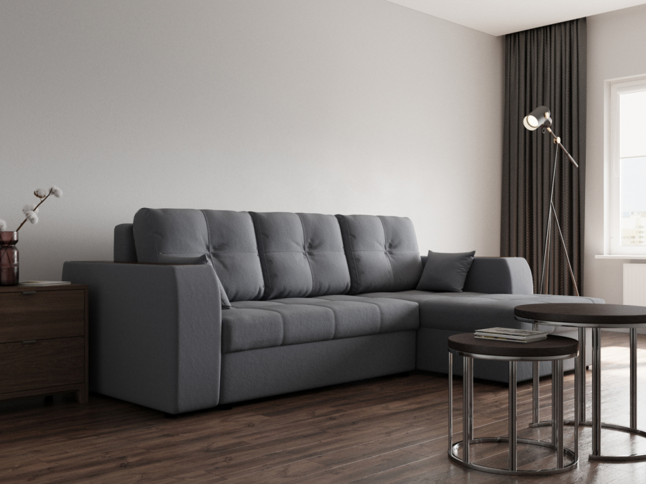 Диваны угловые в гостиную, Угловой диван Сенатор-3 ППУ, велюр