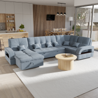 Диваны угловые в гостиную, П-образный диван Майами-4 ППУ, велюр