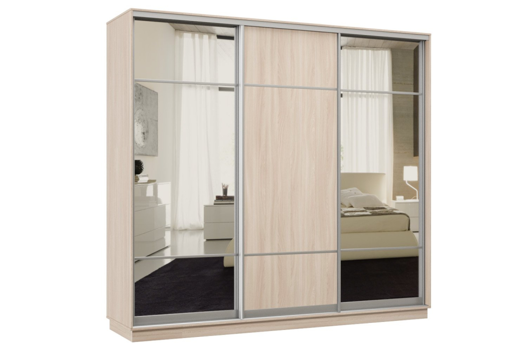 Шкафы-купе 3-х дверные, Шкаф-купе Премьер Лайт 60 (11;08;11) трехдверный