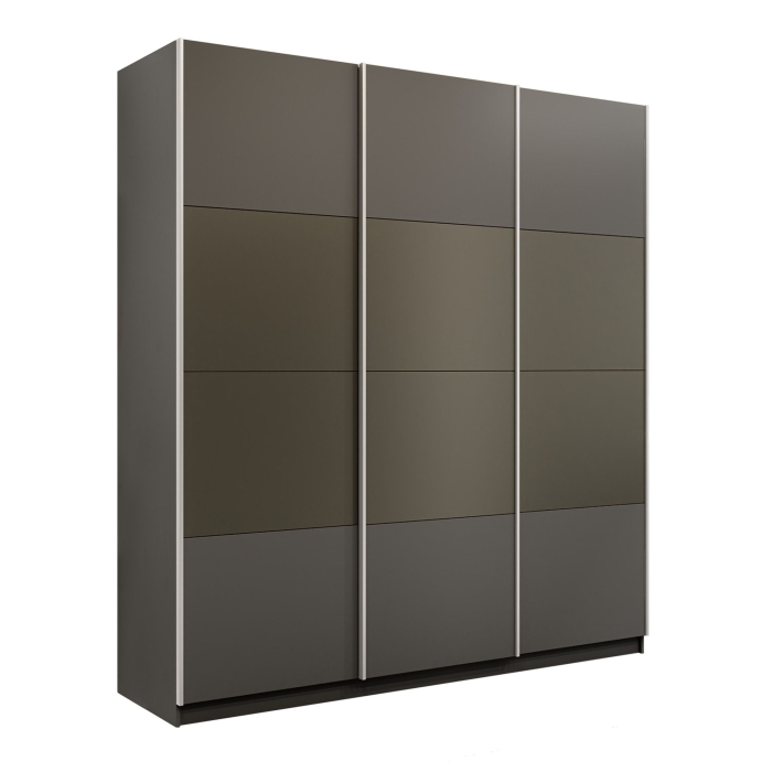 Шкафы-купе 3-х дверные, Шкаф-купе Эста 3-х дверный ДСП/Стекла хаки/Доводчик 240х66х240