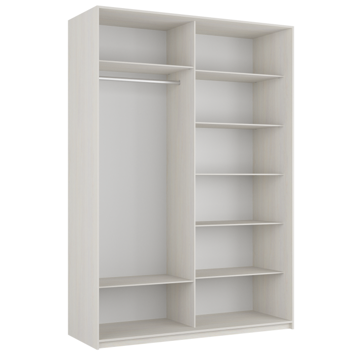 Шкафы-купе 2-х дверные, Шкаф-купе Прайм 2-х дверный Стекло белое/Стекло черное/Доводчики 140х57х230