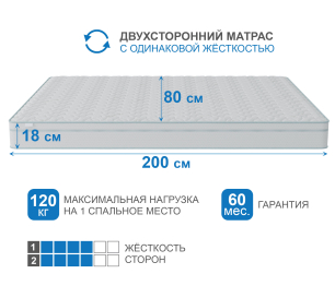 Столлайн / Матрас Сити-Альмерия в чехле Cooler 800х2000