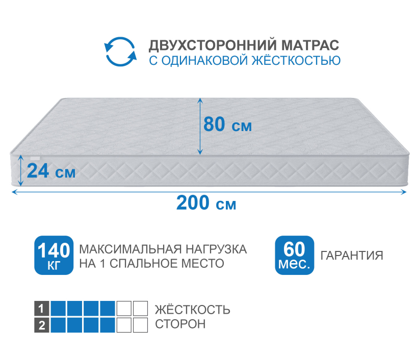 800 x 2000, Матрас Премиум-Ориент в скрутке 800х2000