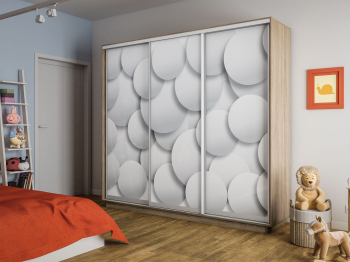 Шкаф-купе Экспресс 3-х дверный Фотопечать Шары Стекла 210х45х240