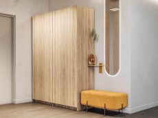 Шкафы распашные, Распашной шкаф Локер 800+800 с ящиками и полками справа