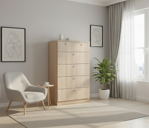 Комод 70х40х116 см, Теви 6 ящиков
