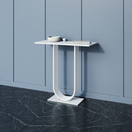 Стол консольный с металлическим подстольем ARFEO (Белый) 80*35*80