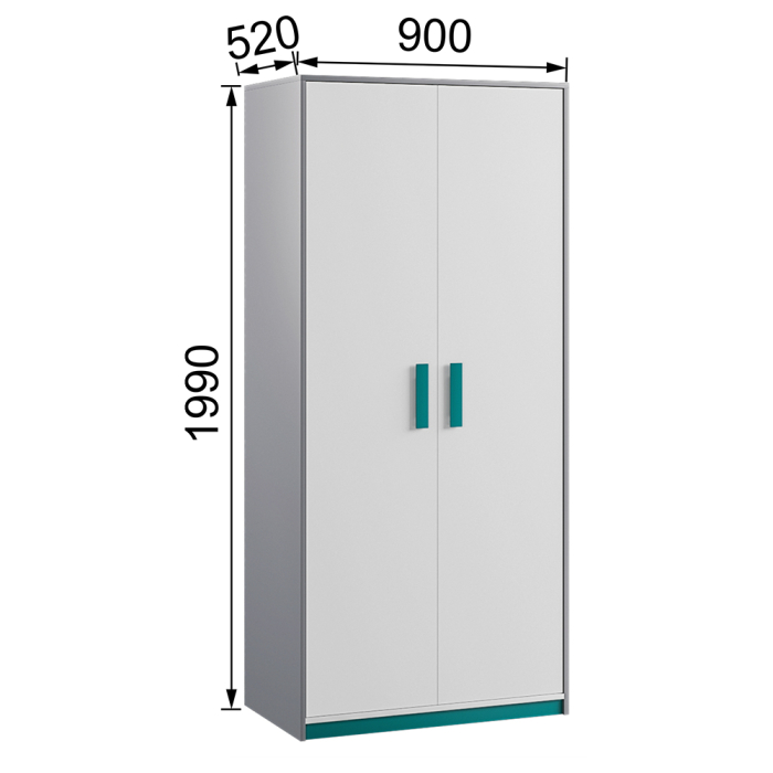 Шкафы двухстворчатые, Шкаф для одежды Кэнди КШ-3
