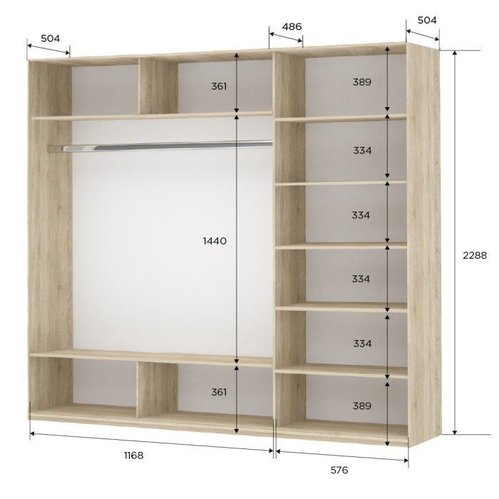 Шкафы-купе 3-х дверные, Шкаф-купе Прайм 3-х дверный Стекла пудра/Доводчики 180х57х230