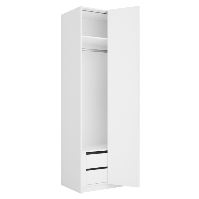 Шкафы распашные, Шкаф складной Е1 Локер ("Гармошка" с системой Push to Move/Правый)81х52.5х220 см, с модулем