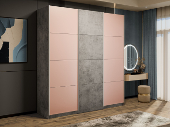 Шкаф-купе Прайм Широкий 3-х дверный Стекла пудра/ДСП/Доводчики 240х57х230